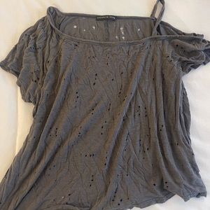 Grey distressed tee shirt
